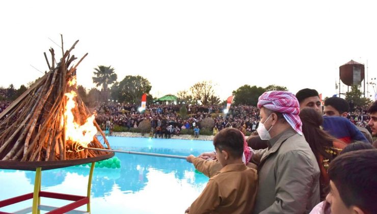 بەوێنە.. لە هەولێر ئاگری نەورۆز کرایەوە