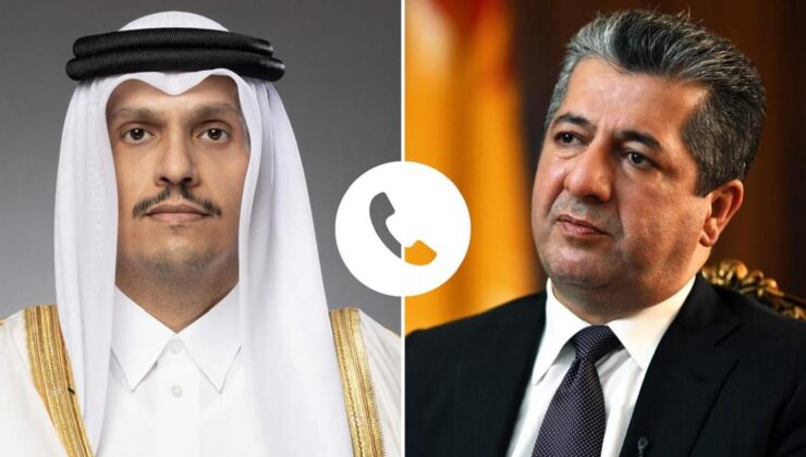 مەسرور بارزانی و سه‌رۆك وه‌زیرانی قه‌ته‌ر په‌یوه‌ندییەکی ته‌له‌فۆنییان ئه‌نجامدا