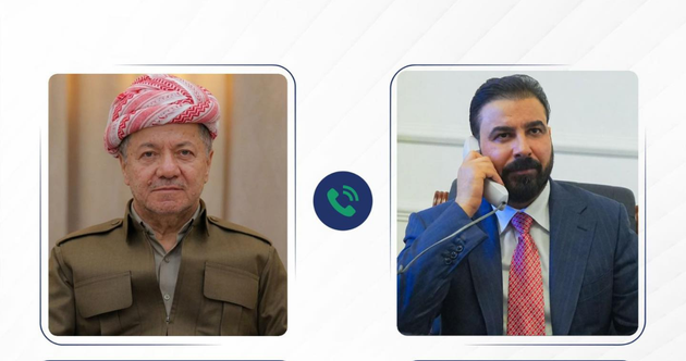 مەسعود بارزانی لە پەیوەندییەکی تەلەفۆنیدا پیرۆزبایی لە عەلی زەیدی دەکات