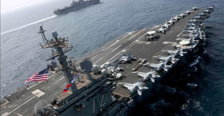 سێنتکۆم: سێ کەشتیی فڕۆکەهەڵگر لە رۆژهەڵاتی ناوەڕاستن