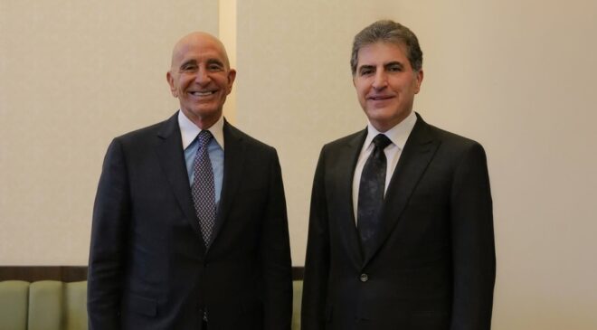 نێچیرڤان بارزانی لەگەڵ تۆم باراک کۆبووەوە